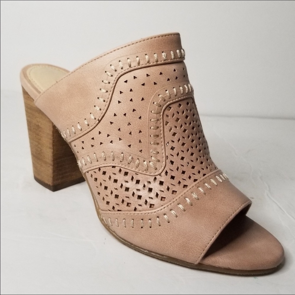 Altar'd State open toe slip on sandal light neutral color heel Women's Shoes